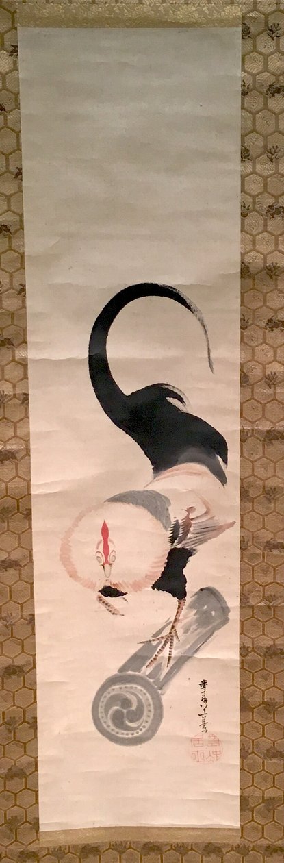 Gallo sobre azulejo de Ito Jakuchu