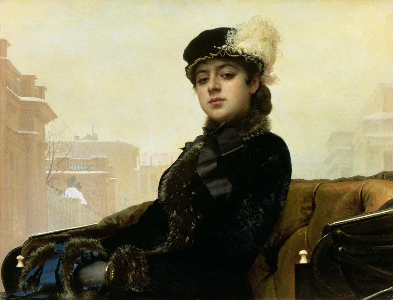 Retrato de una mujer desconocida, 1883 de Ivan Nikolaevich Kramskoy