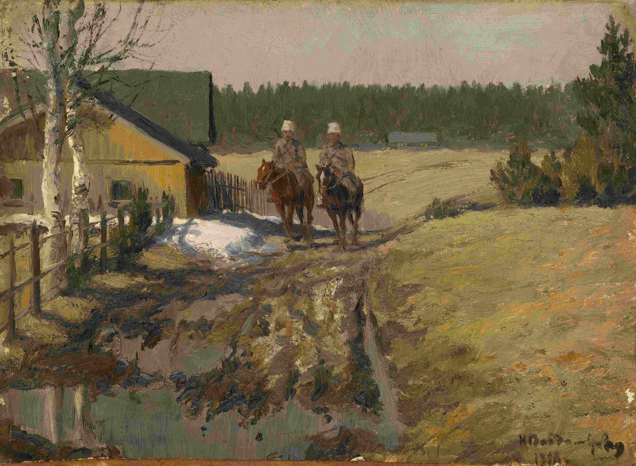 Cosacos a caballo, 1916 de Ivan Alexeyevich Vladimirov