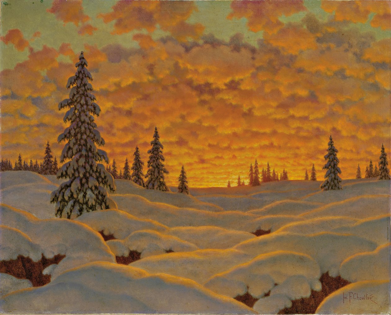 Atardecer en Finlandia de Ivan Fedorovich Choultse