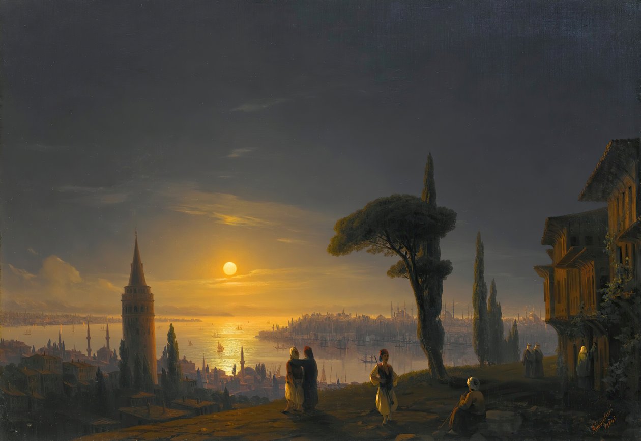 La Torre de Gálata a la Luz de la Luna, 1845 de Ivan Konstantinovich Aivazovsky
