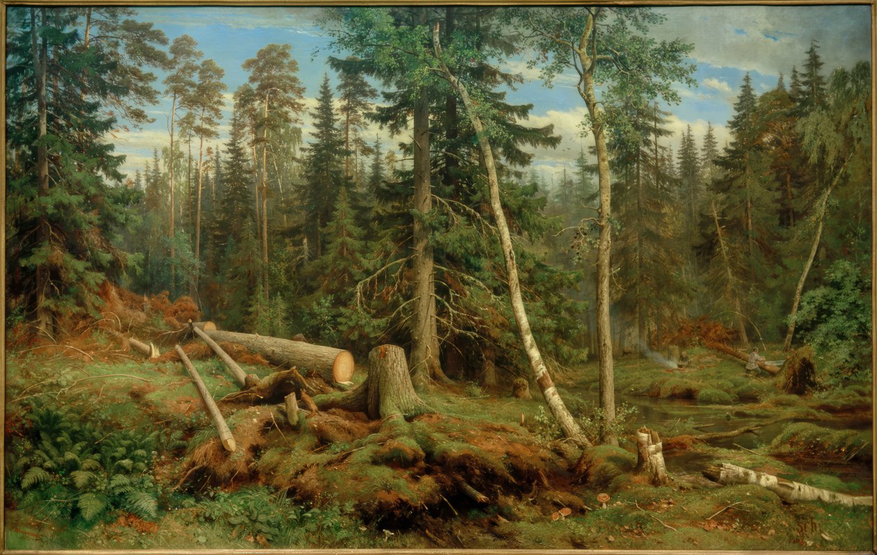 I.I. Schischkin, Tala de árboles de Ivan Ivanovich Shishkin