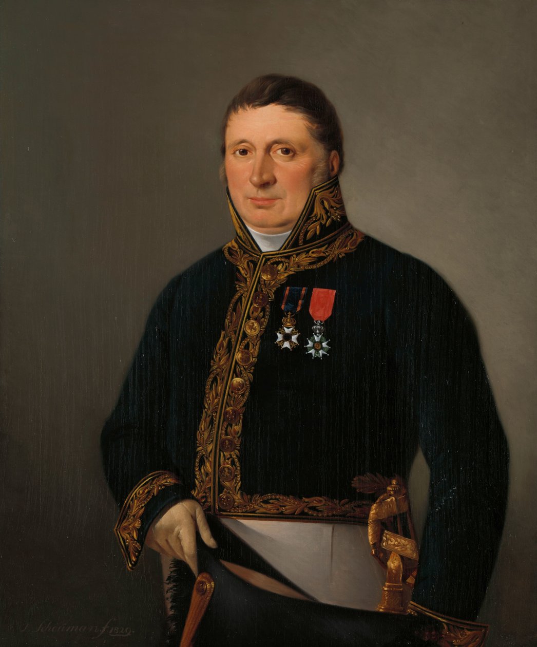 Retrato del Inspector General A.F. Goudriaan de Izaak Schouman