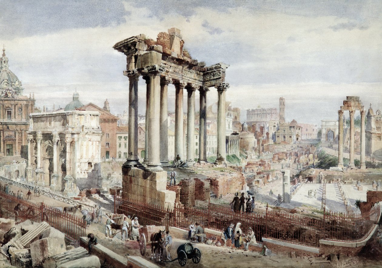 El Foro Romano, Roma, c.1870 de J. Martin