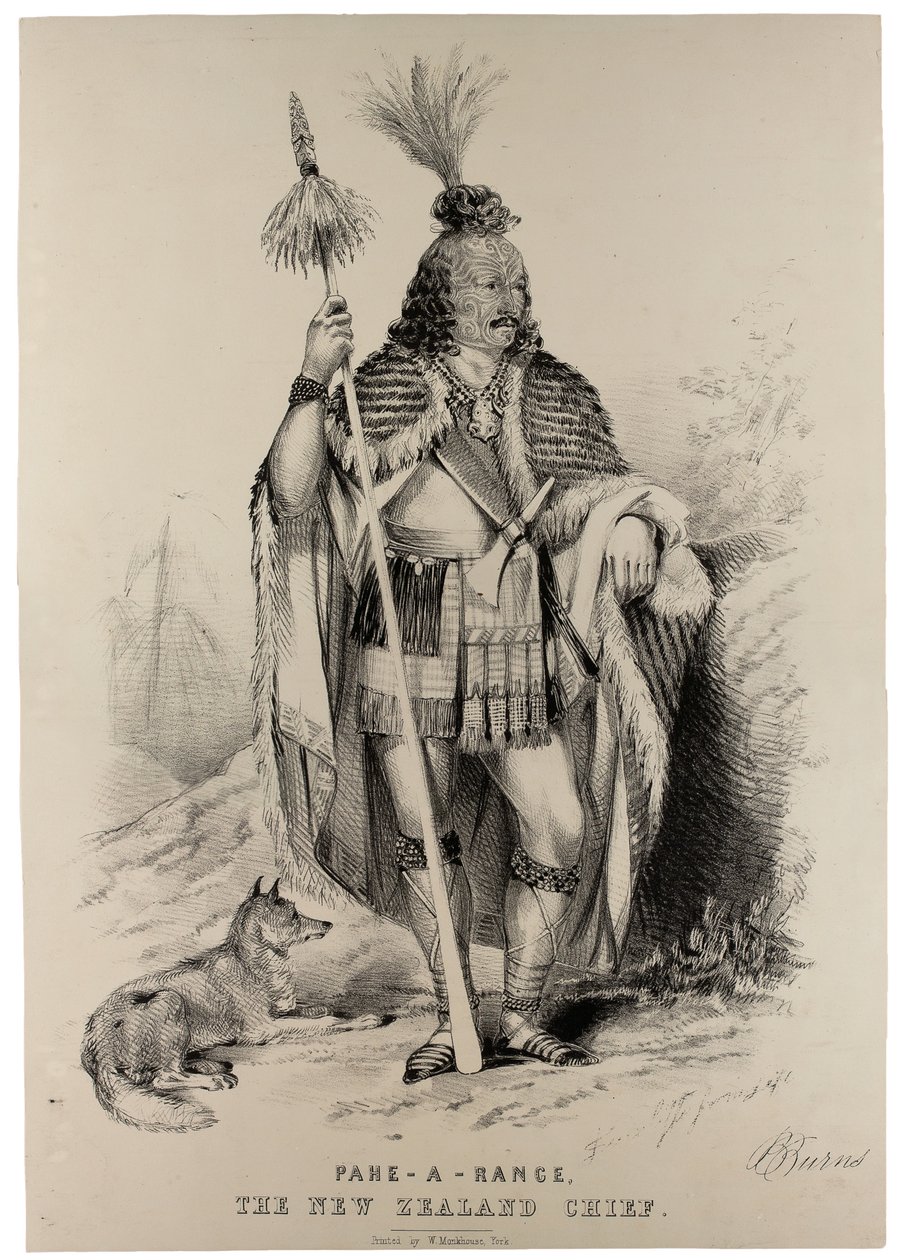 Pahe-A-Range, el jefe maorí de Nueva Zelanda, c.1844 de J. Sutcliffe