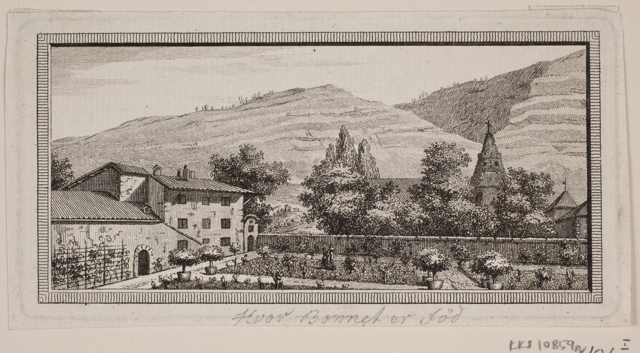 Jardín y casa de campo de Bonnet en Thonex de J.F. Clemens