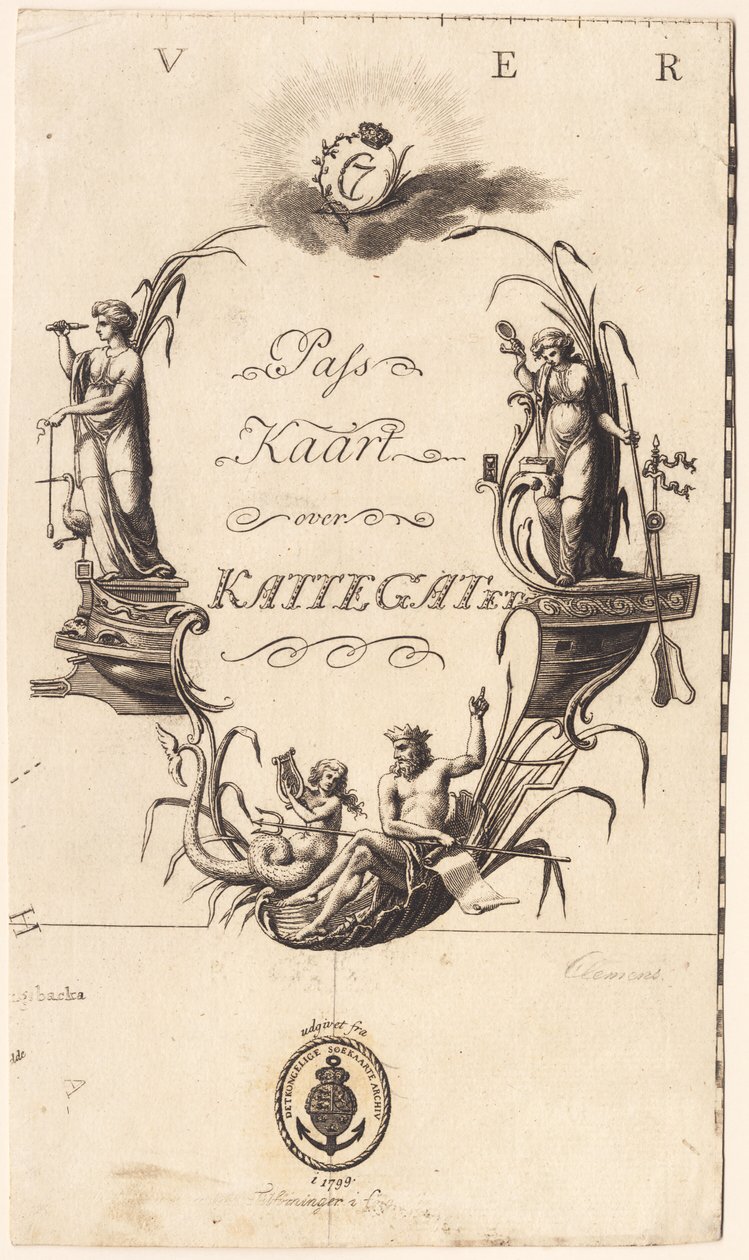 "Carta de navegación sobre Kattegat" de J.F. Clemens