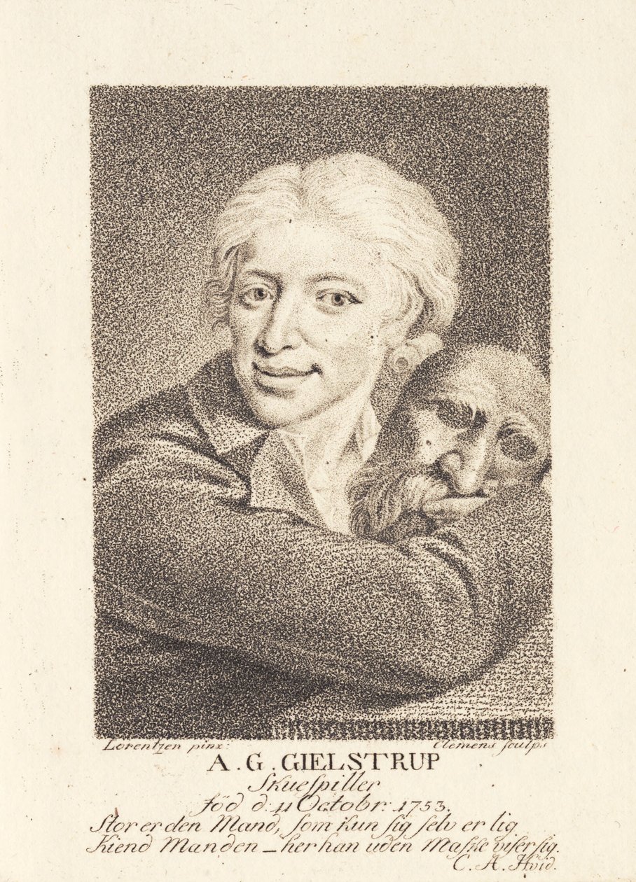 El actor Adam Gottlob Gielstrup (1753-1830) de J.F. Clemens