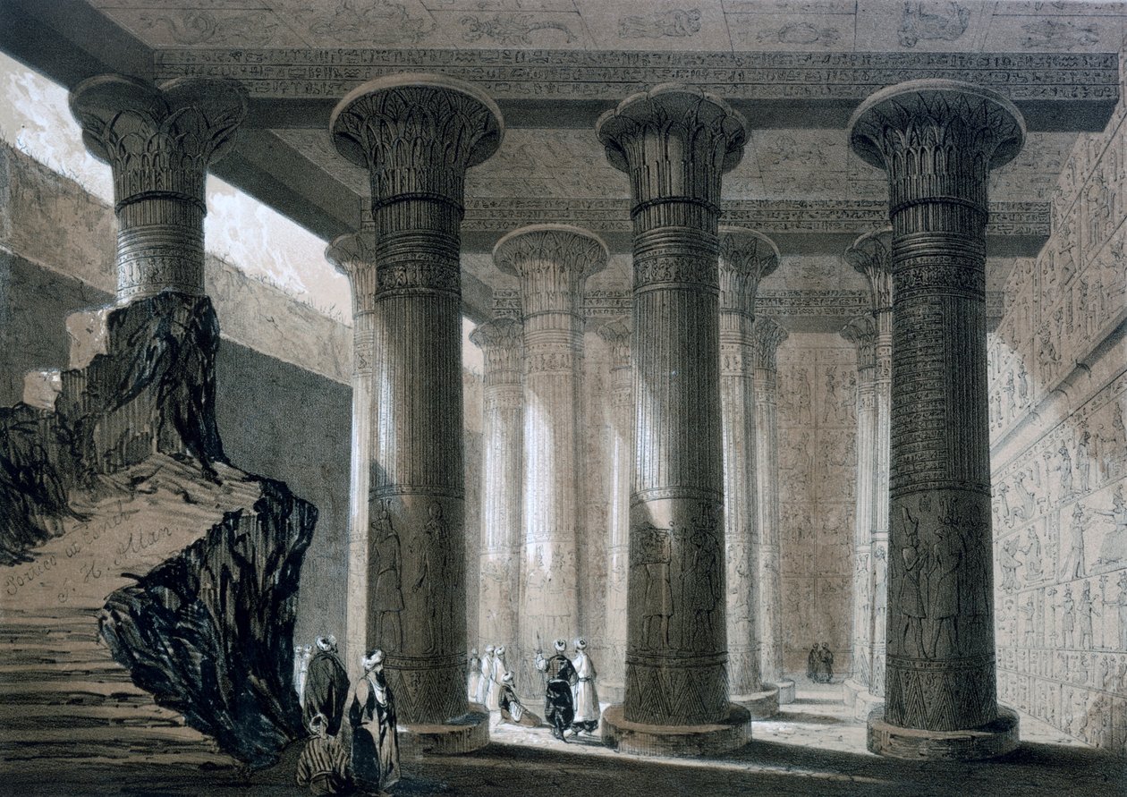Templo en Esneh, Egipto, siglo XIX de JH Allan
