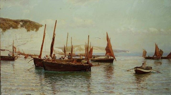 Barcos de arrastre Bell yendo al mar de J.J.Hamilton McCullum