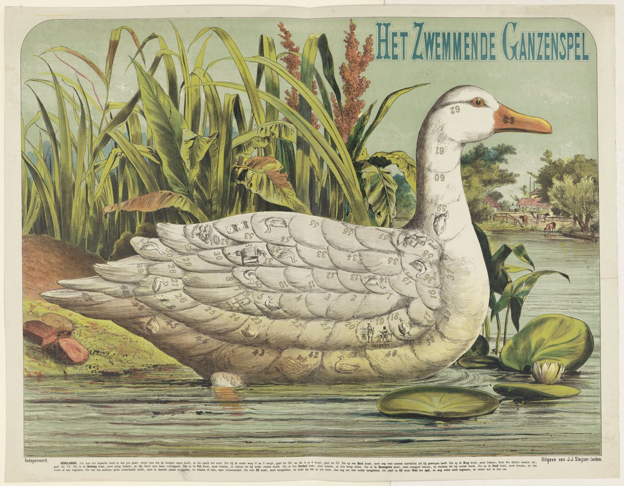 El juego de la natación de los gansos (título en el objeto) de J.J. Sleijser
