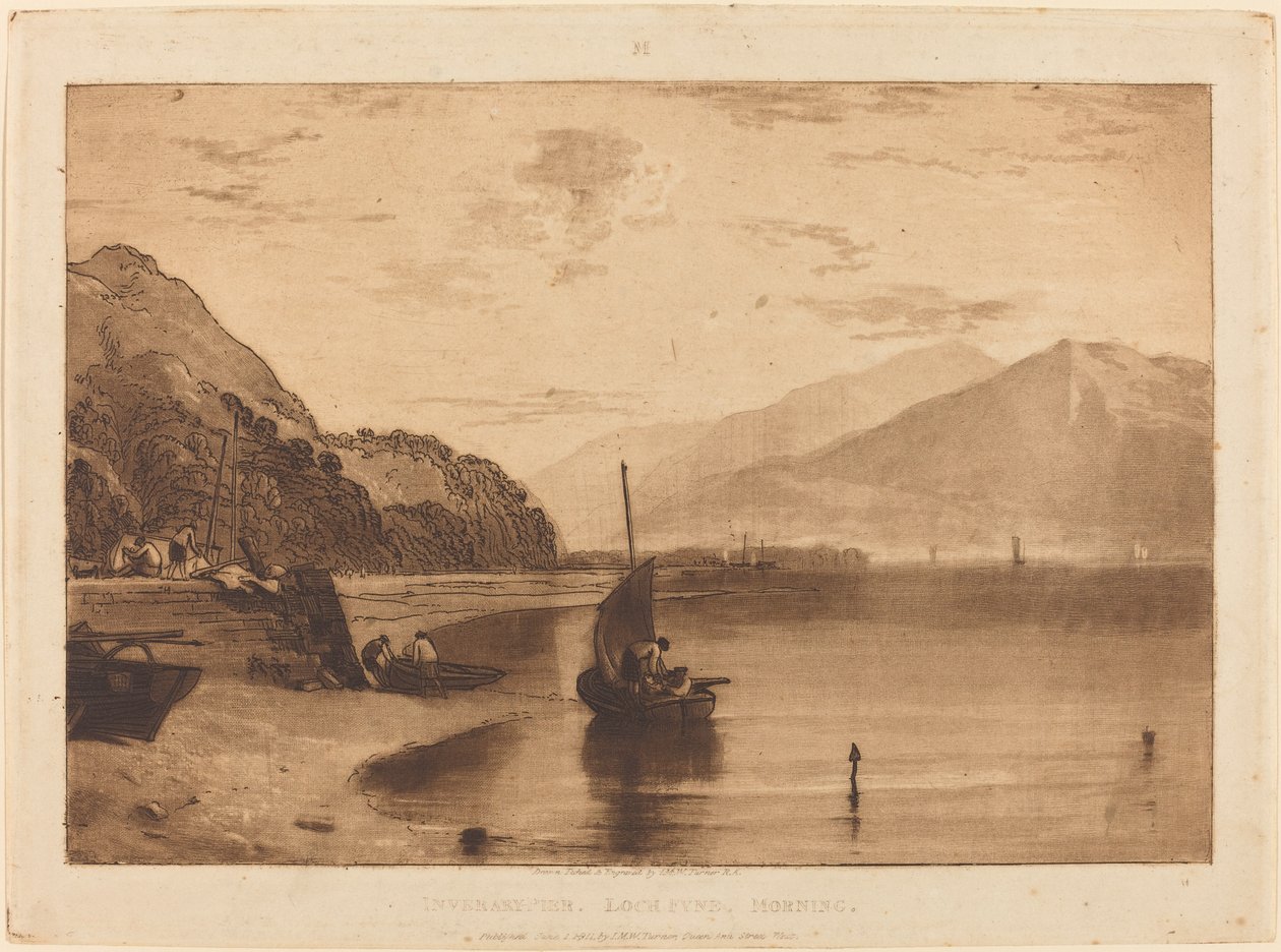 Muelle de Inverary, publicado en 1811 de Joseph Mallord William Turner