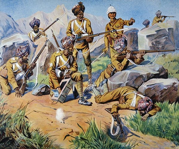 Tropas indias en la bahía de J. A. Stewart