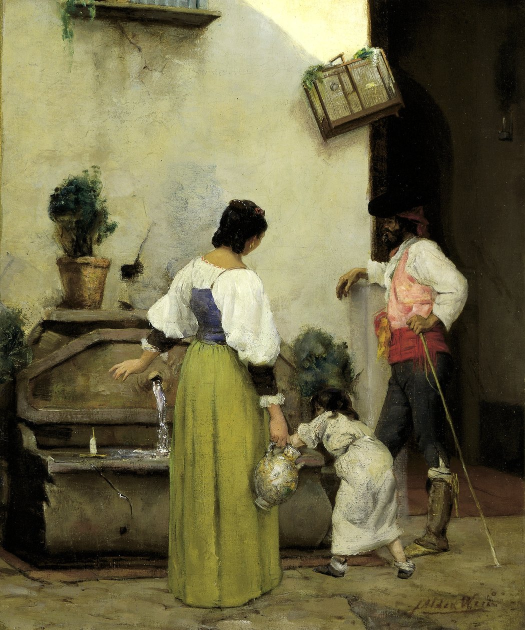 En el abrevadero de J. Alden Weir