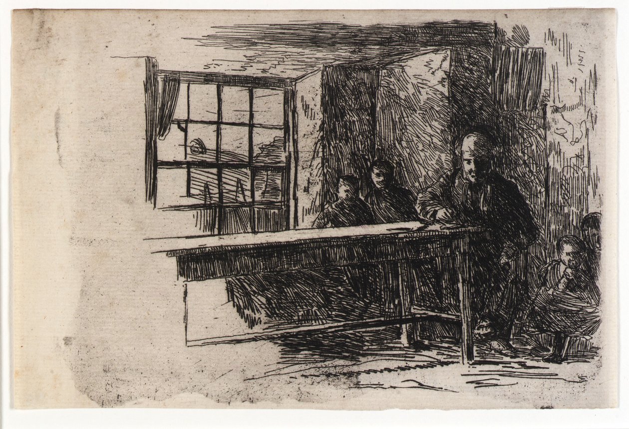 Cabaña de pescadores--Interior--Isla de Man de J. Alden Weir