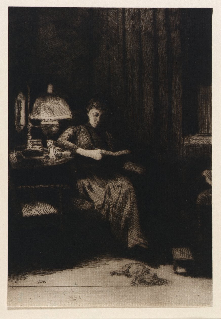 La lámpara de la tarde de J. Alden Weir