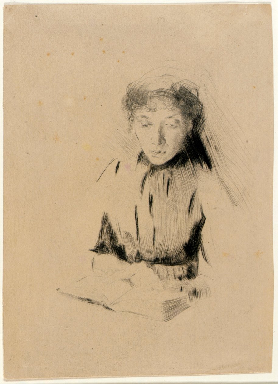 El pequeño retrato (Mujer joven) de J. Alden Weir