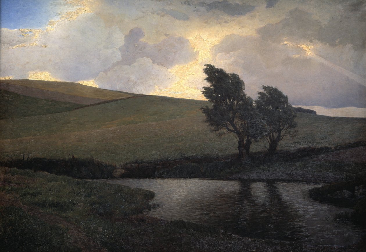Paisaje lluvioso. Jægerspris, Selandia de J. Bentzen Bilkvist