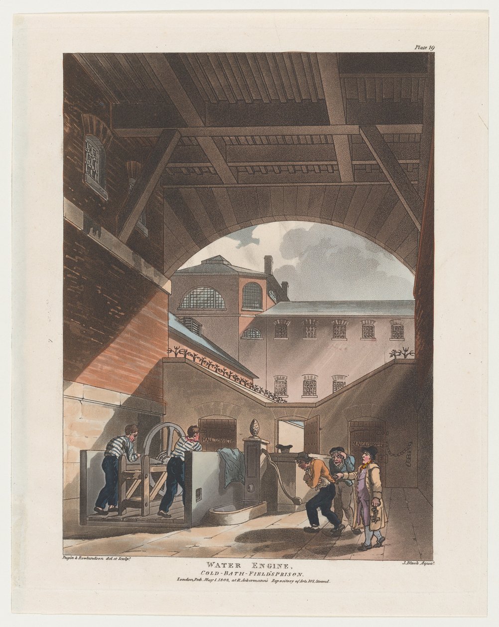 Motor de agua, Prisión de Cold-Bath Field, 1808 de J. Bluck