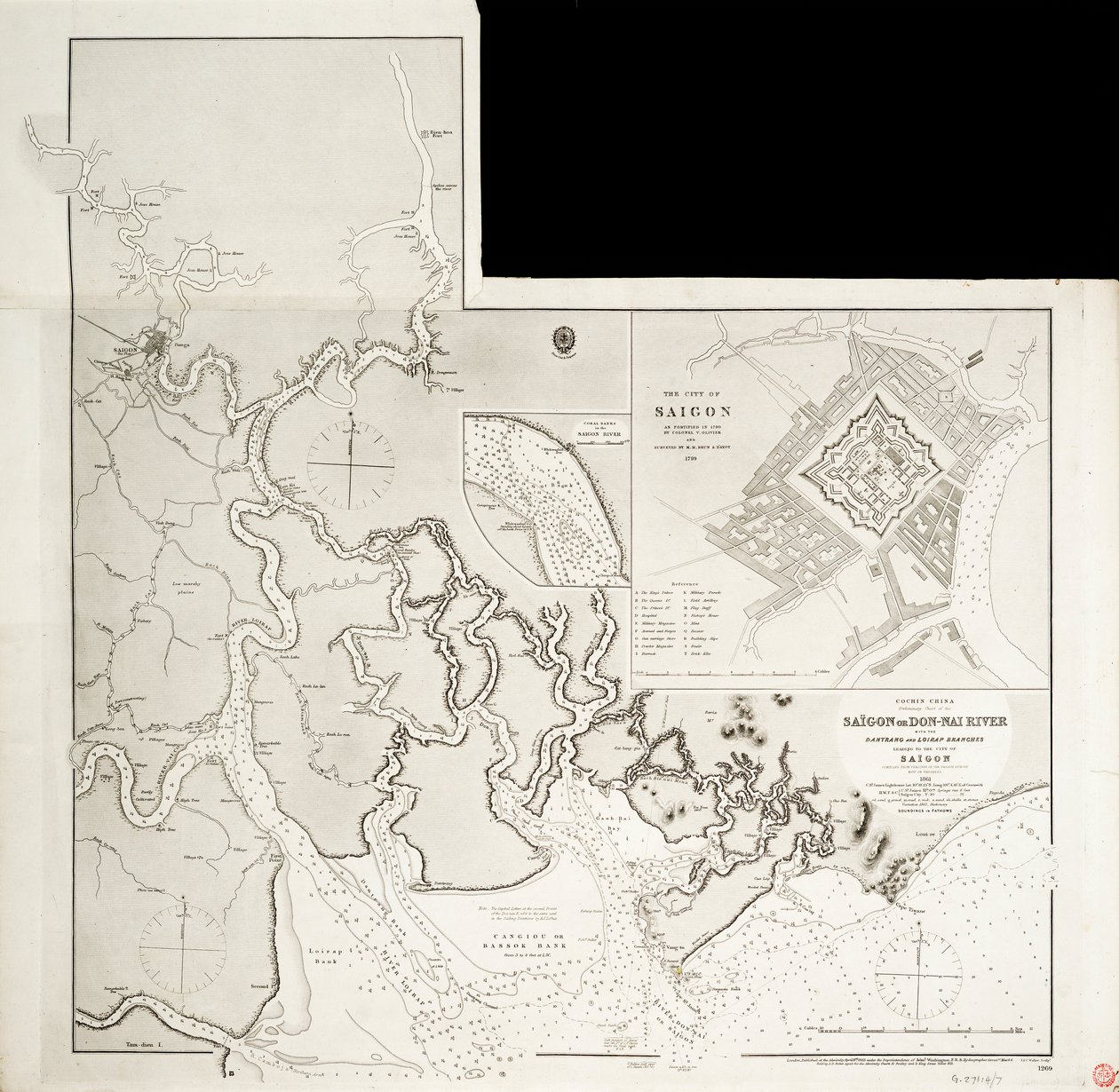 Mapa de Indochina de J. & C. Walker