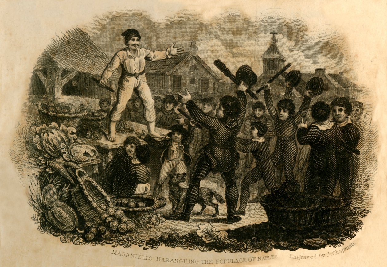 Masaniello arengando al pueblo de Nápoles, 1821 de J. Chapman