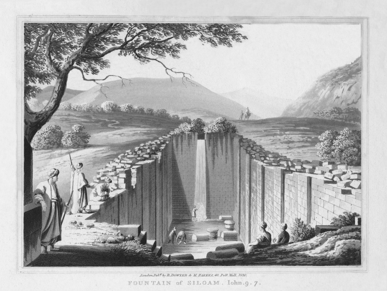 Fuente de Siloé. Juan. 9.7., 1830 de J. Clarke