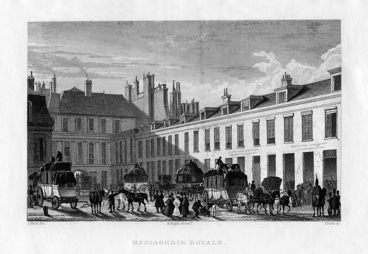 Servicio de mensajería real, París, Francia, 1829 de J. Davis