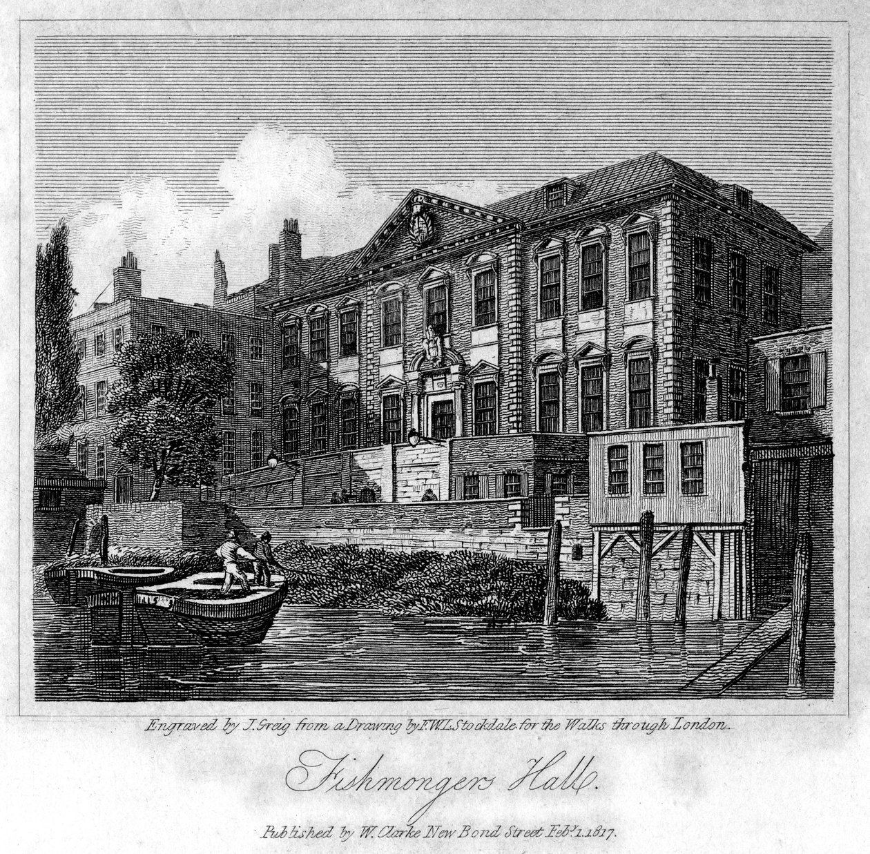 Fishmongers Hall, Ciudad de Londres, 1817 de J. Greig