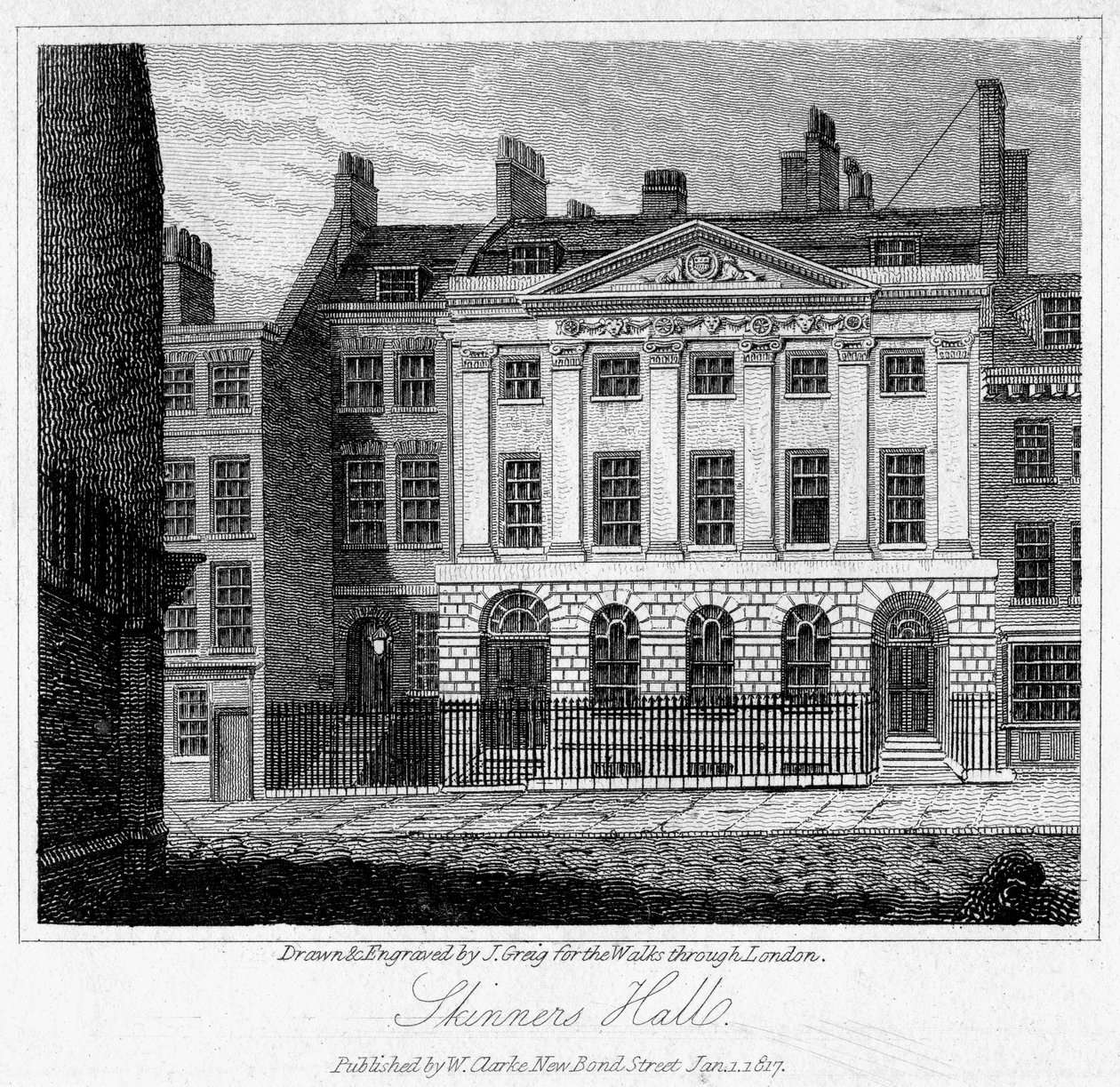 Skinners Hall, Ciudad de Londres, 1817 de J. Greig
