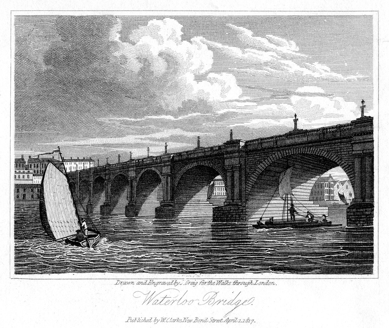 Puente de Waterloo, Londres, 1817 de J. Greig