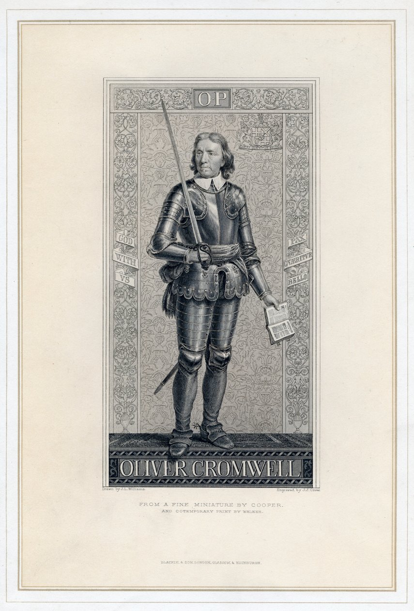 Oliver Cromwell 1599-1658, siglo XIX de J. J. Crew