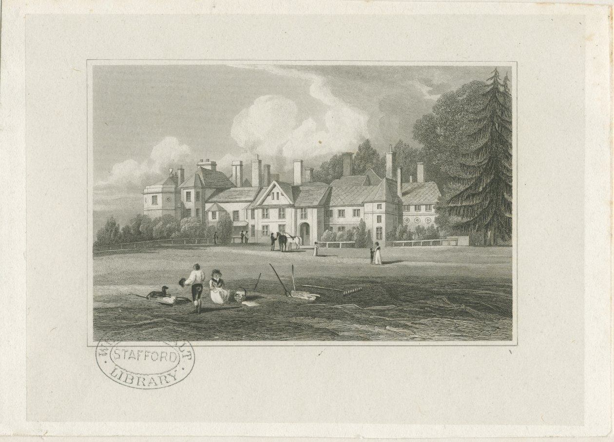 Hagley Hall: grabado, s.f. [1780-1847] de John Preston Neale