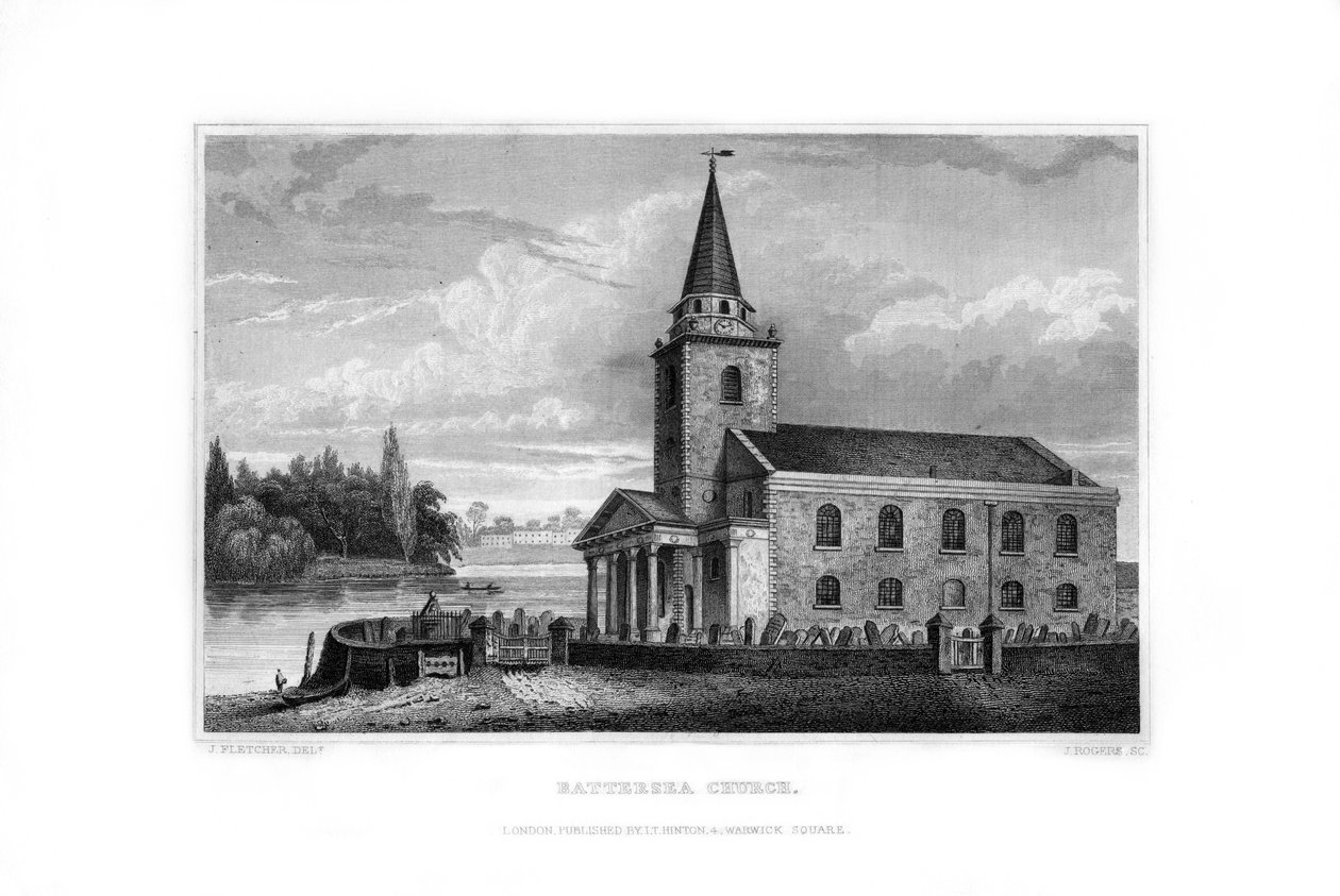 Iglesia de Battersea, Battersea, Londres, 1829 de J. Rogers
