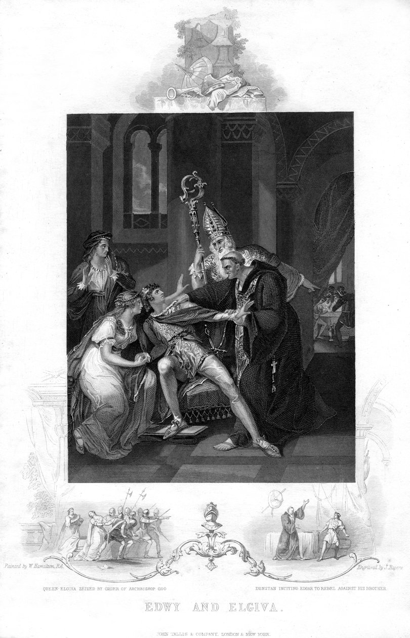 Edwy y Elgiva, siglo XIX de J. Rogers
