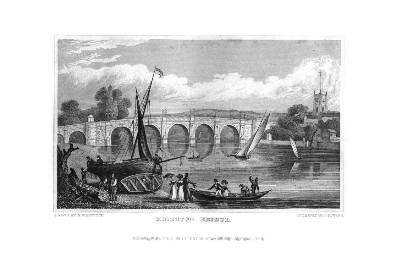Puente de Kingston, Londres, 1829 de J. Rogers