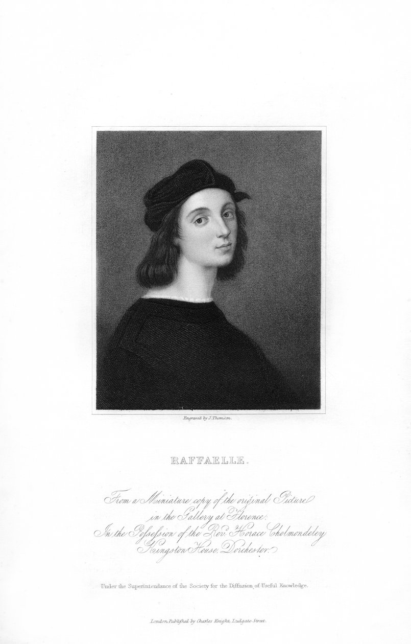 Rafael, artista renacentista italiano, c. 1836 de J. Thomson