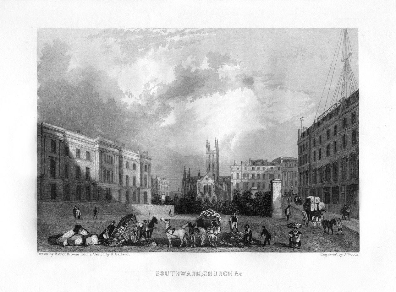Catedral de Southwark, Londres, siglo XIX de J. Woods