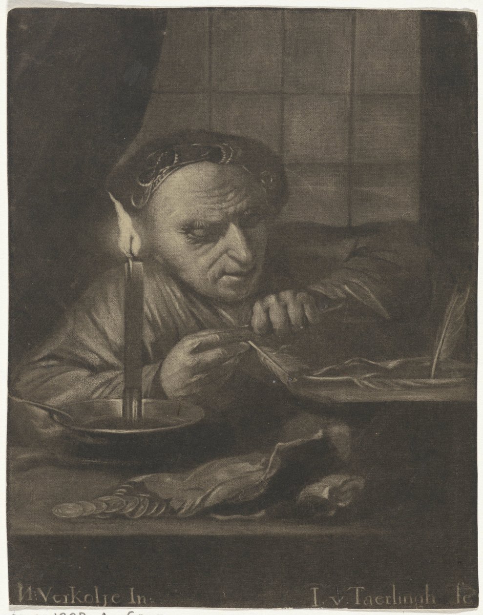 cortador de pluma de J. van Taerlingh