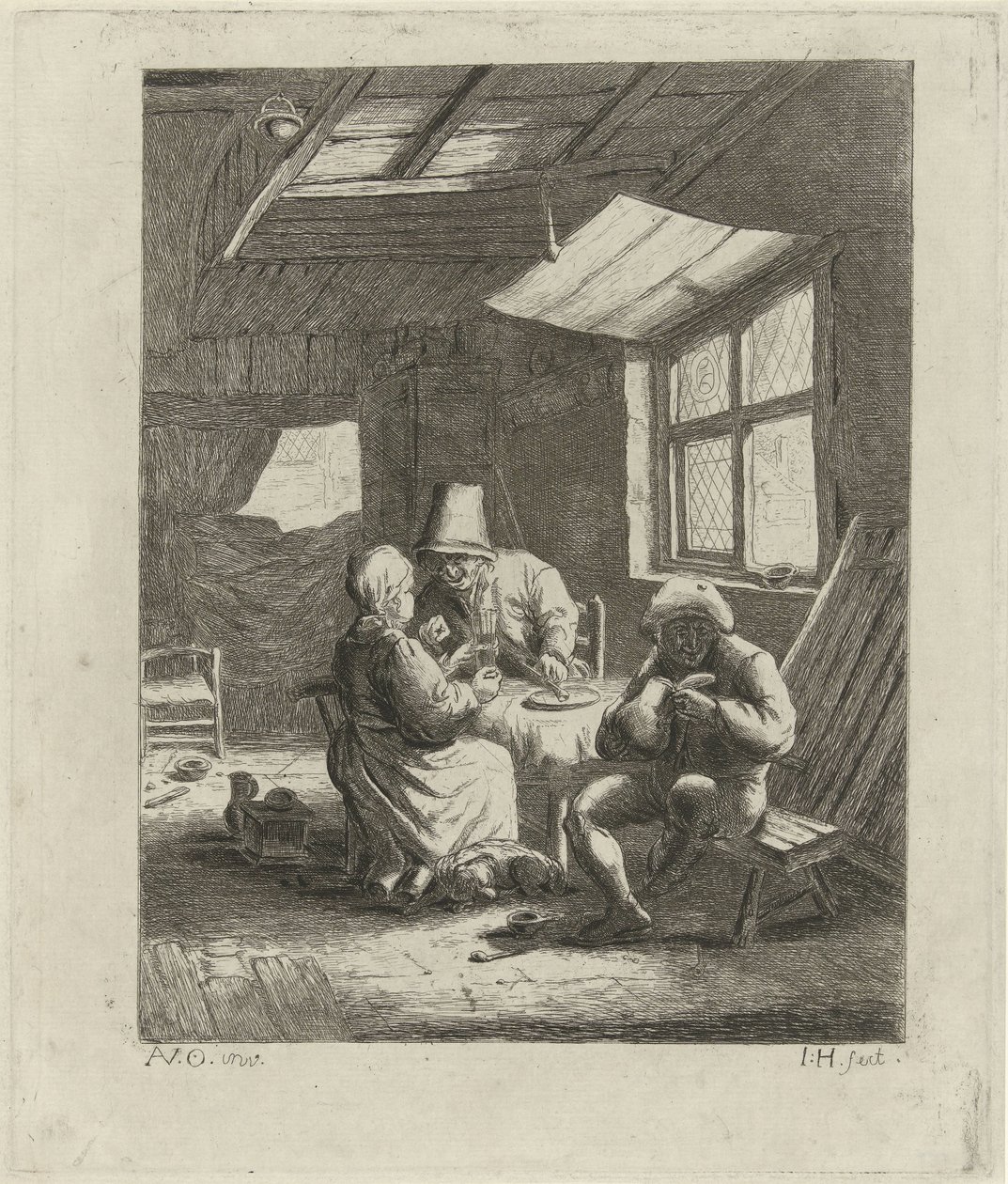 Interior de la casa de campo (primera versión) de Jabes Heenck
