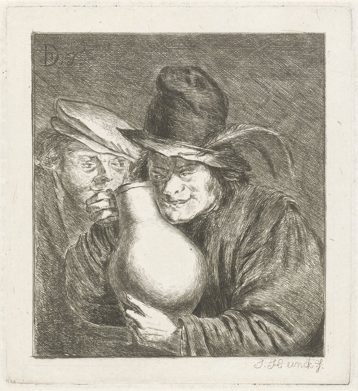 Dos granjeros con una jarra de Jabes Heenck