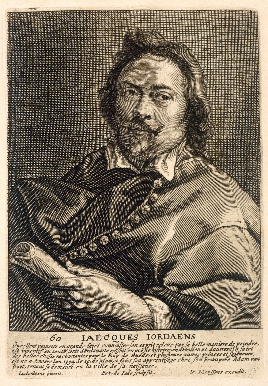 Autorretrato, grabado por Johannes Meyssens de Jacob Jordaens