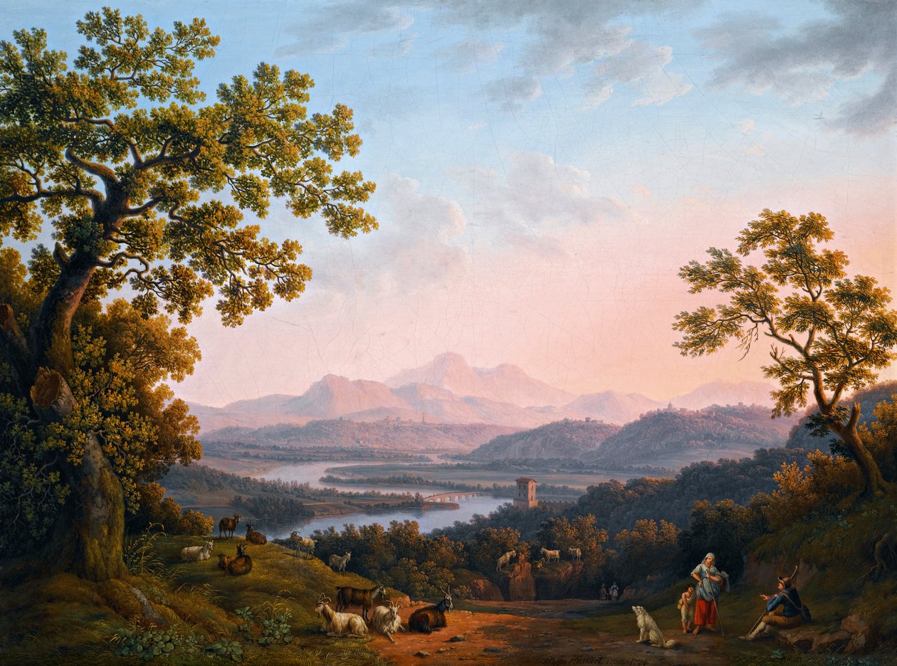 Vista del Valle del Tíber con las Montañas Sabinas de Jacob Philipp Hackert