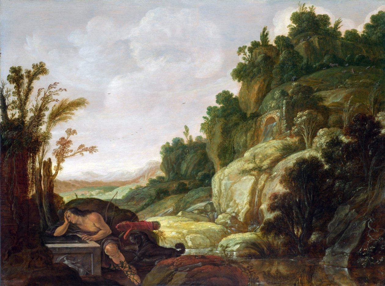 Paisaje con Narciso en la fuente de Jacob Symonsz Pynas or Pinas