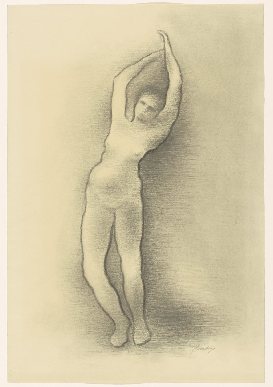 Mujer desnuda de pie de Jacob Bendien (signed by artist)