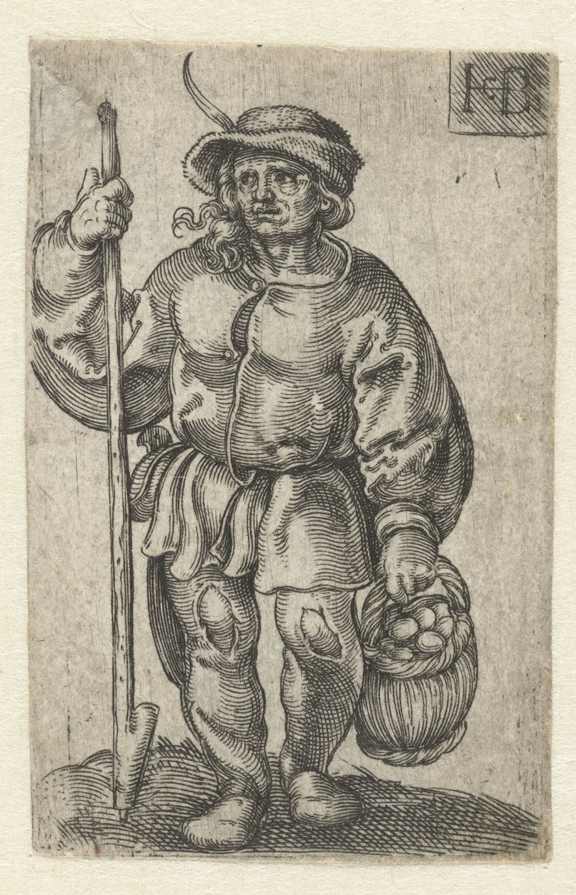 granjero con una canasta de huevos de Jacob Binck