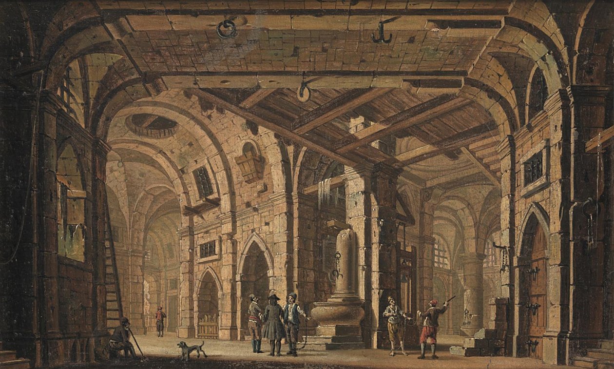Decoración de prisión con prisioneros y guardias de Jacob Fabris