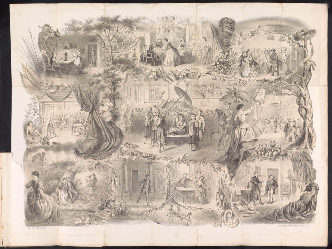 Caricatura en el almanaque estudiantil de Delft, 1858 de Jacob Gosschalk
