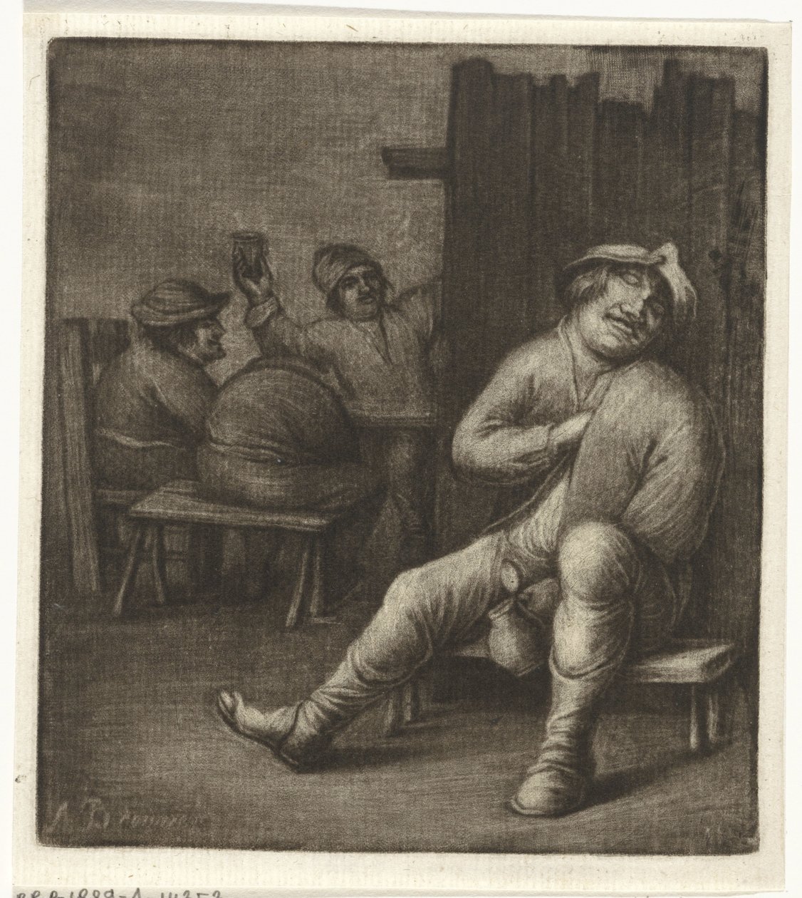 Hombre durmiendo en una posada de Jacob Hoolaart