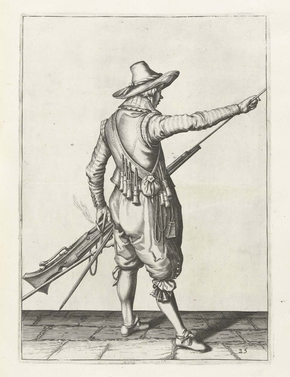 Mosquetero retirando la baqueta, c.1600 de Jacob II de Gheyn