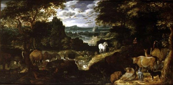 Orfeo encantando a los animales, 1601 de Jacob I Savery
